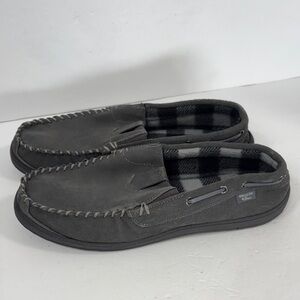 Wallin & Bros Mens grey suede Slip On Moccasin Slippers